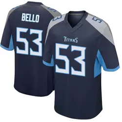 Nike B.J. Bello Tennessee Titans Men's Game Navy Jersey