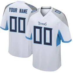 Custom Tennessee Titans Men's Game White Jersey