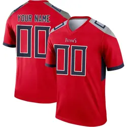 Custom Tennessee Titans Men's Legend Red Inverted Jersey