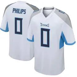 Nike Kyle Philips Tennessee Titans Men's Game White Jersey
